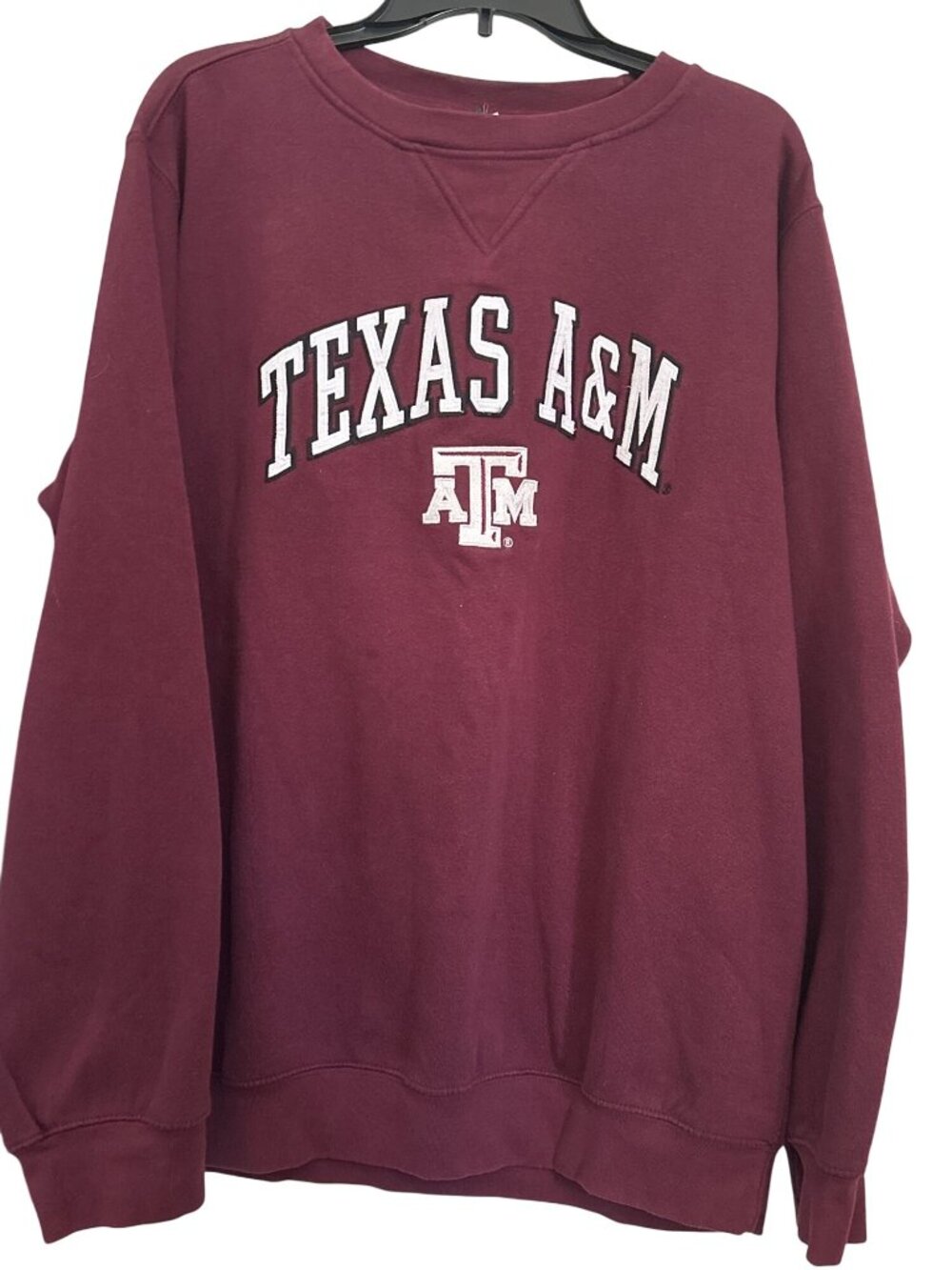 Texas A&M Maroon Crewneck Sweatshirt Large Genuine Stuff Cotton Blend